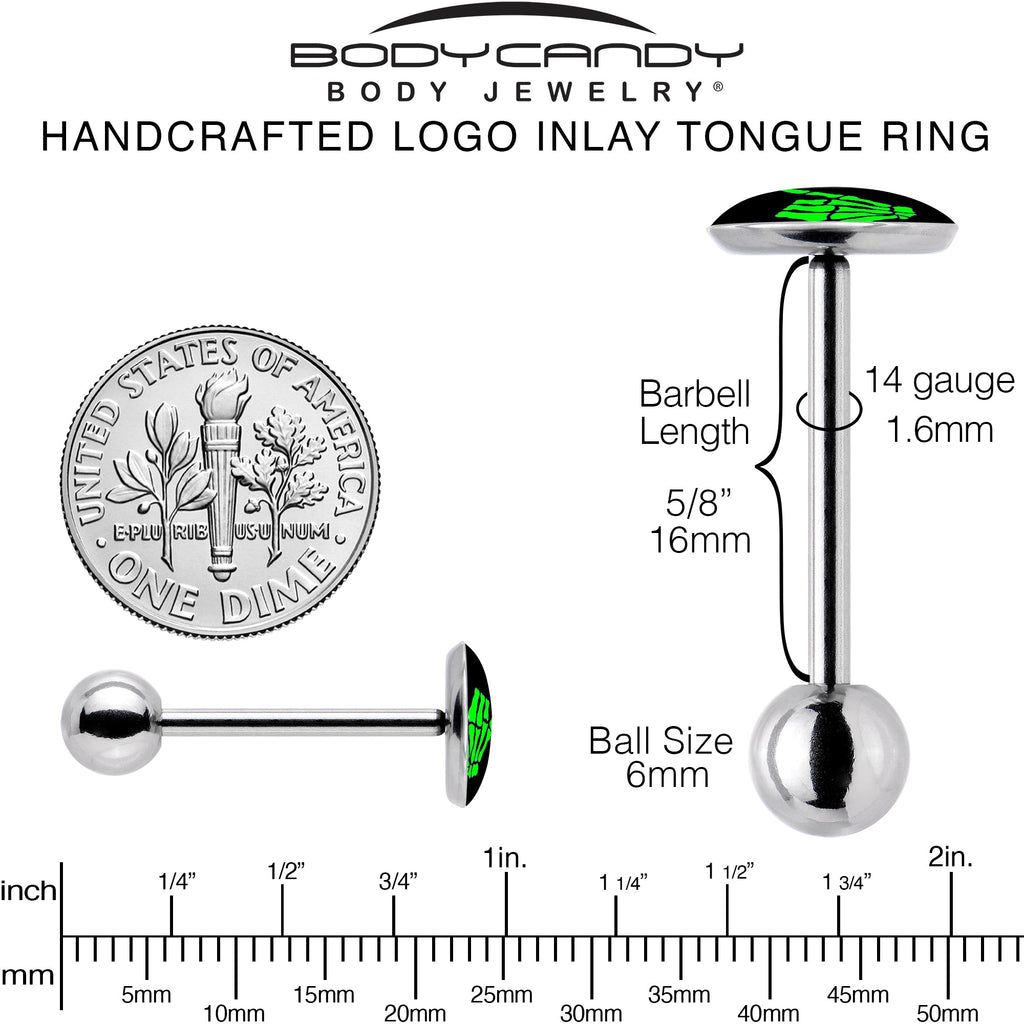 Shaka Hand Barbell Tongue Ring by Onyx O