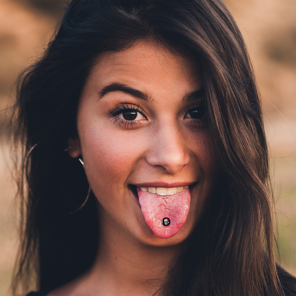 Holiday Skeleton Santa Claus Barbell Tongue Ring by Onyx O