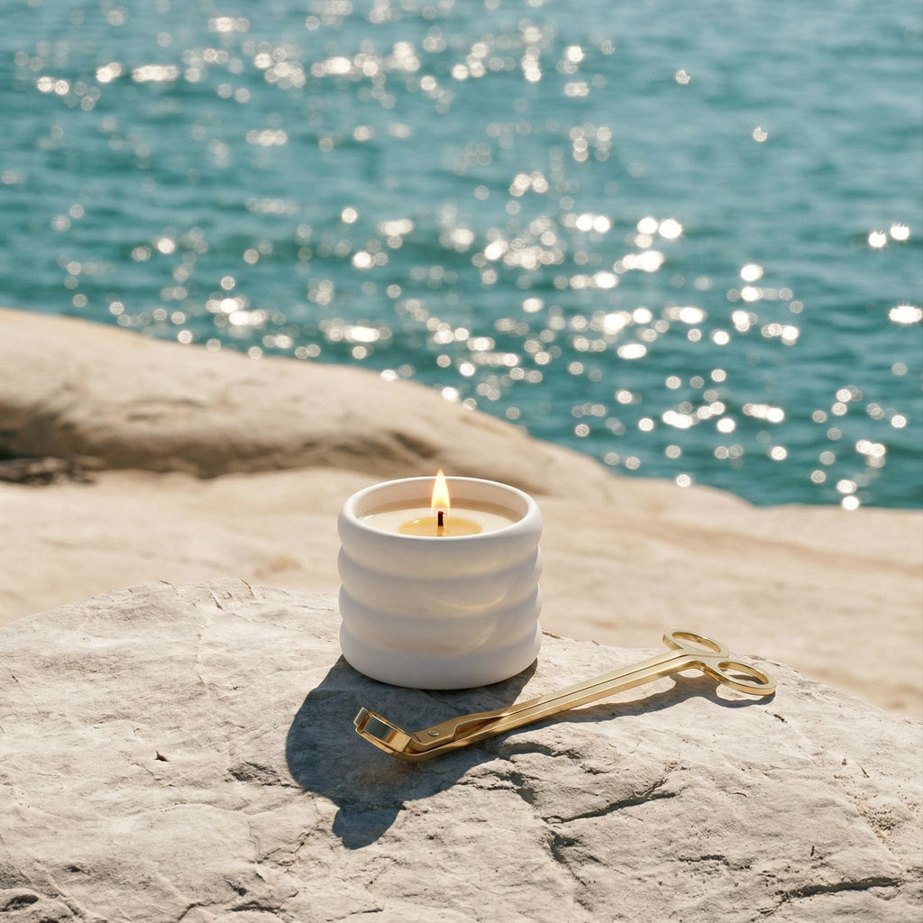 Ceramic Candle & Wick Trimmer Set