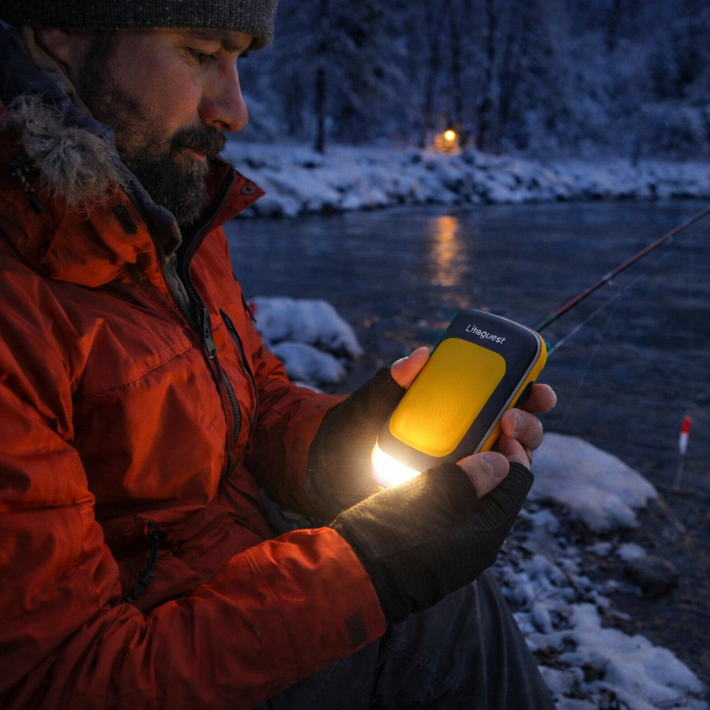 LITEGUEST Waterproof 2-in-1 Heated Hand Warmer & Power Bank with Light