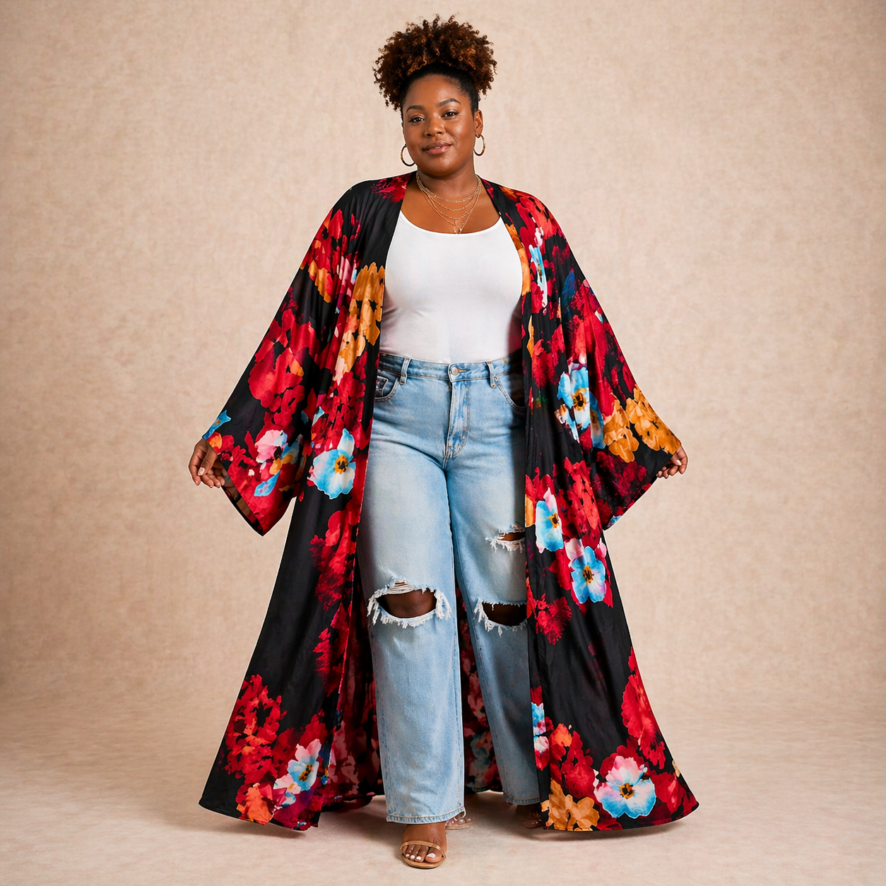 Fire & Ice Floral Kimono