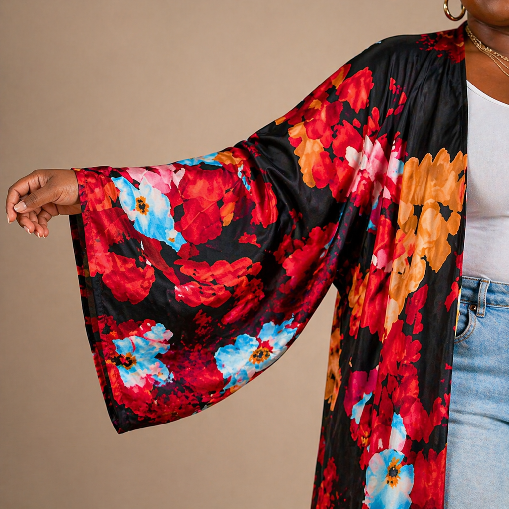 Fire & Ice Floral Kimono