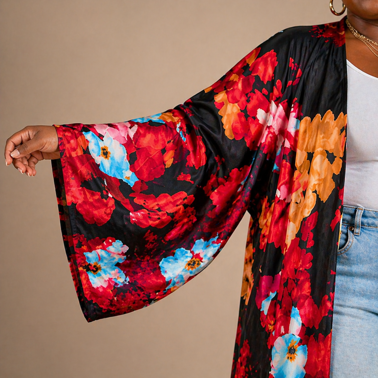 Fire & Ice Floral Kimono