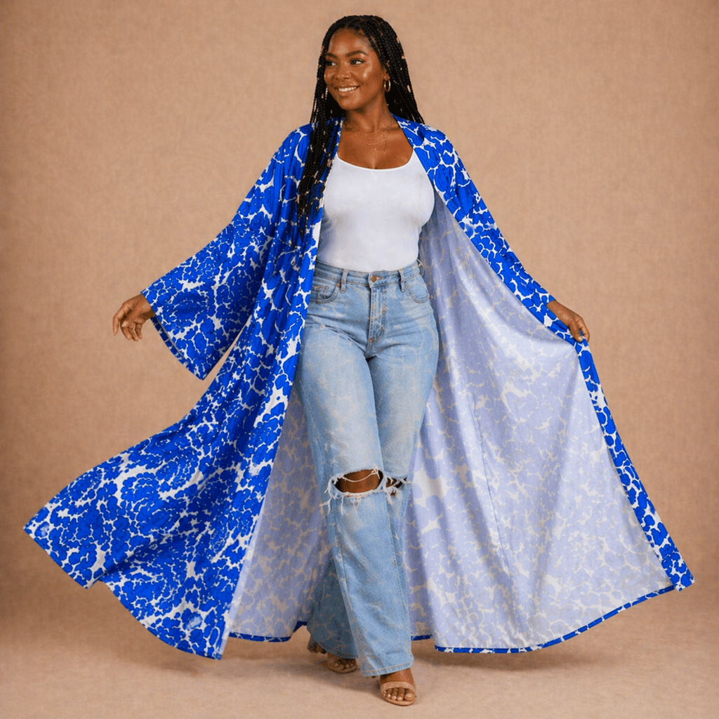 Sapphire Bloom Kimono