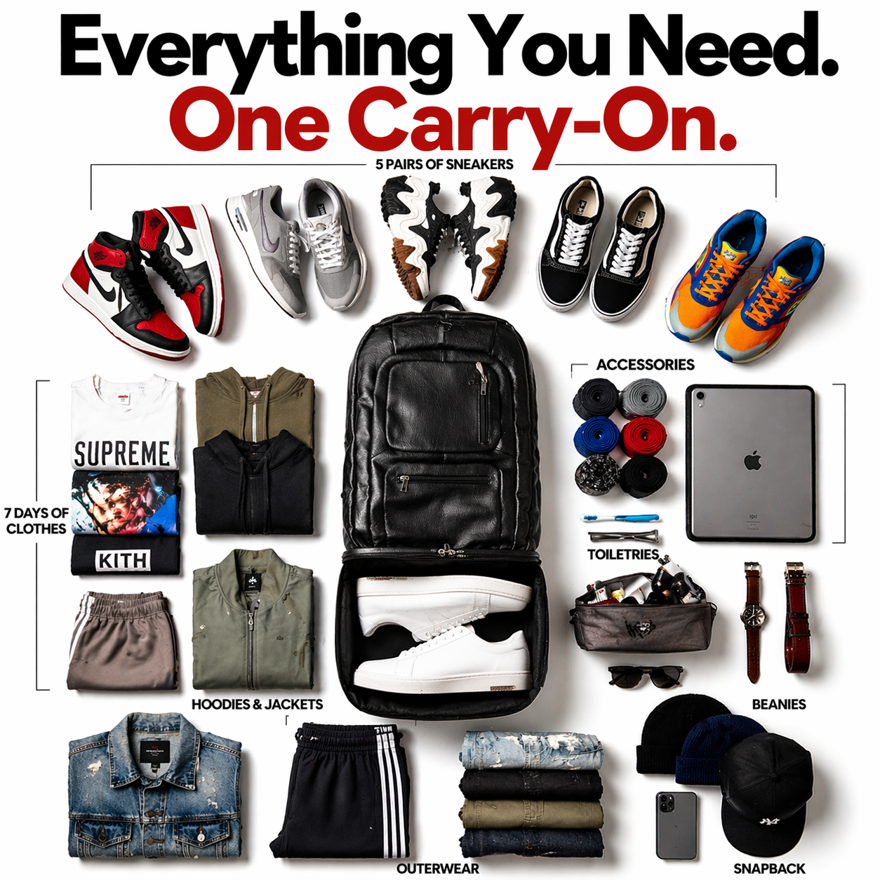 Black Leather Patented Carry On Backpack (Only 300 Made)