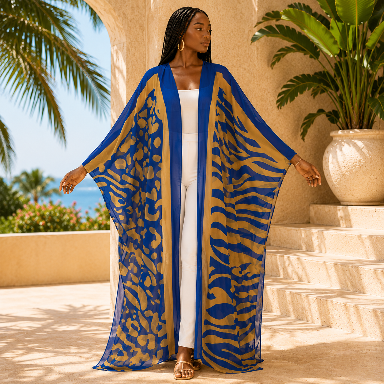 Royal Mirage Sheer Cover Up Kimono