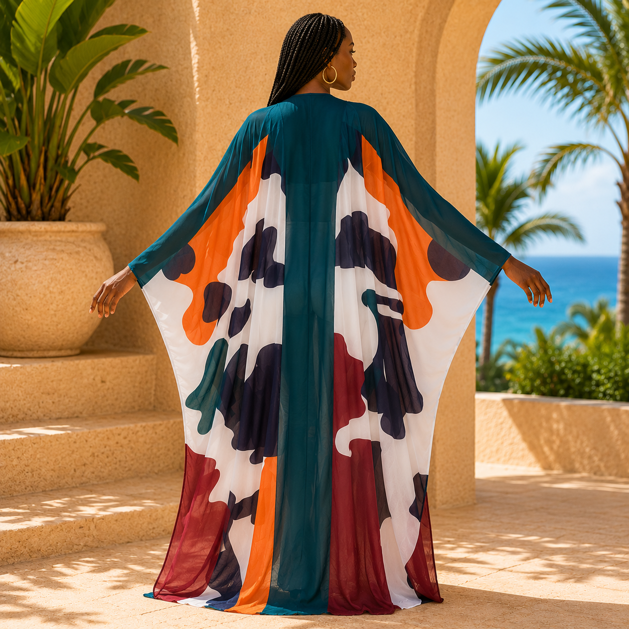 Painted Breeze Sheer Cover Up Kimono
