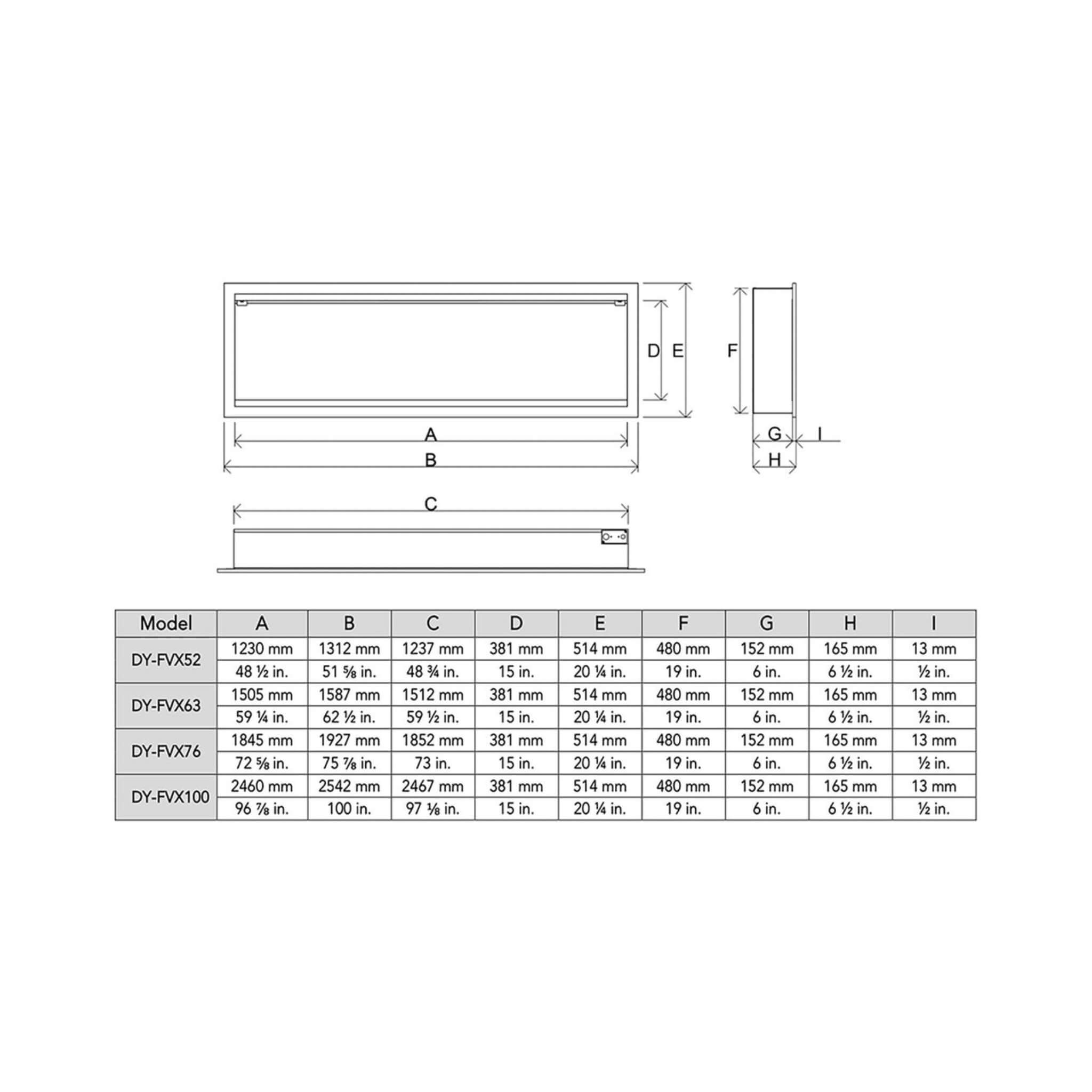 Dynasty Tempo 100" Virtual Linear Electric Fireplace [DY-FVX100] (SAK59234)