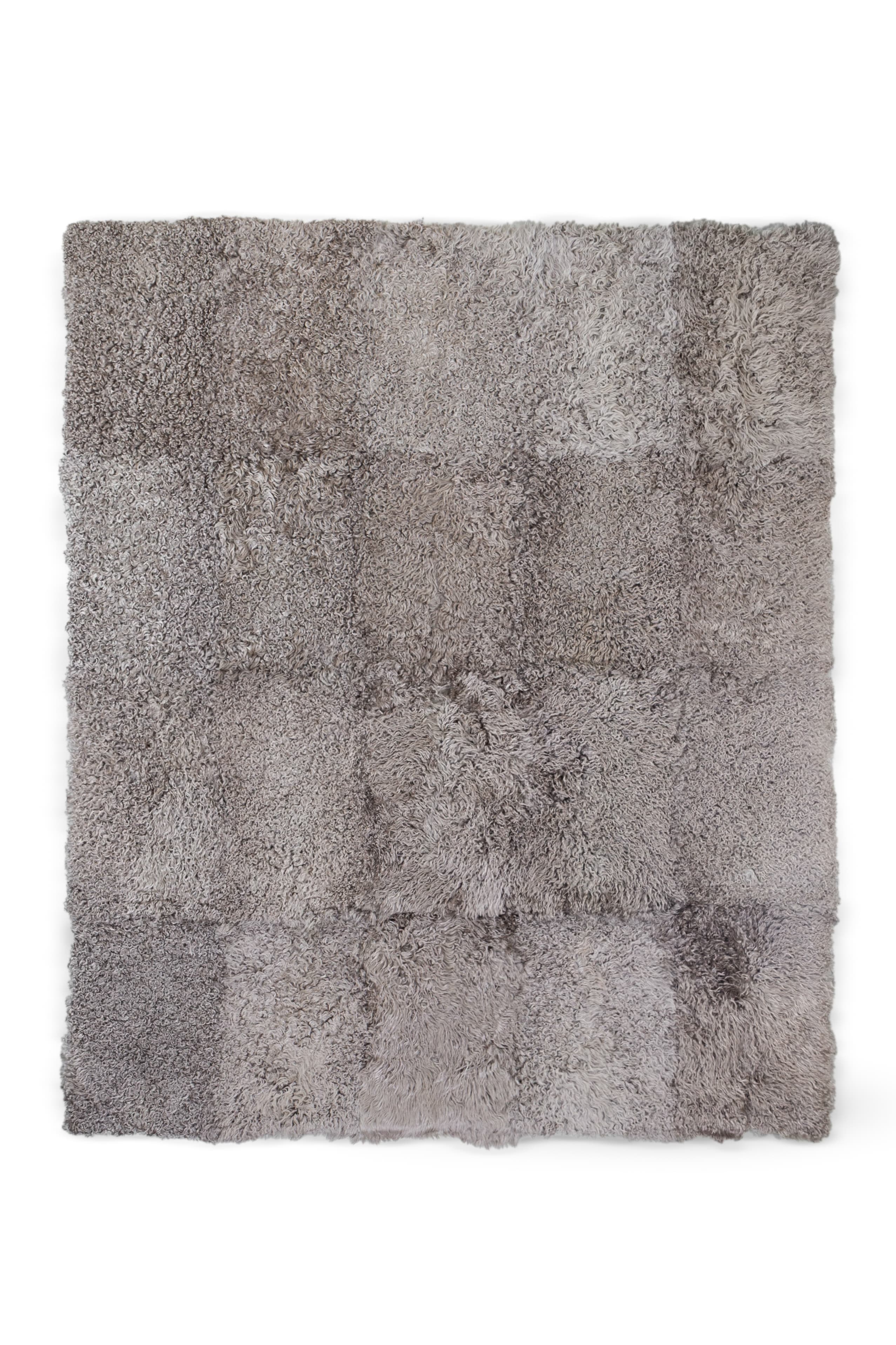 CURLY GOATSKIN RUG – Silver Grey