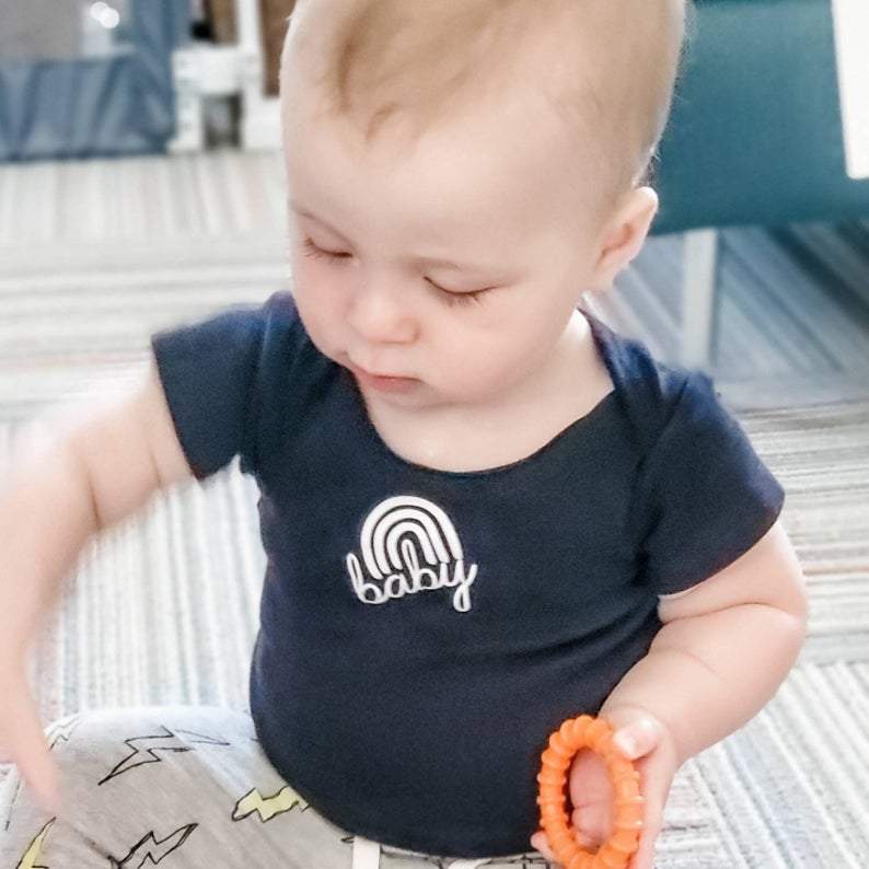 Custom Name Short Sleeve Baby Bodysuit