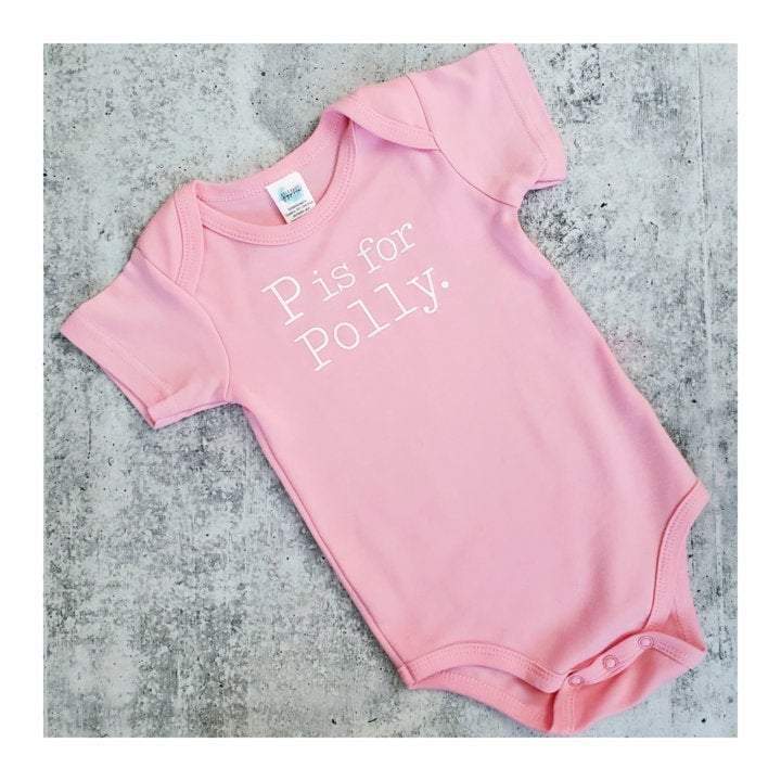 Custom Name Short Sleeve Baby Bodysuit