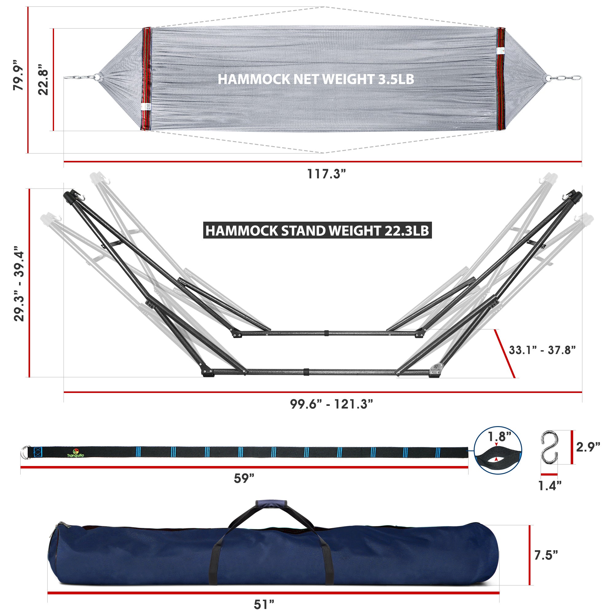Tranquillo Comfort Set Original Hammock Stand for Ultimate Relaxation