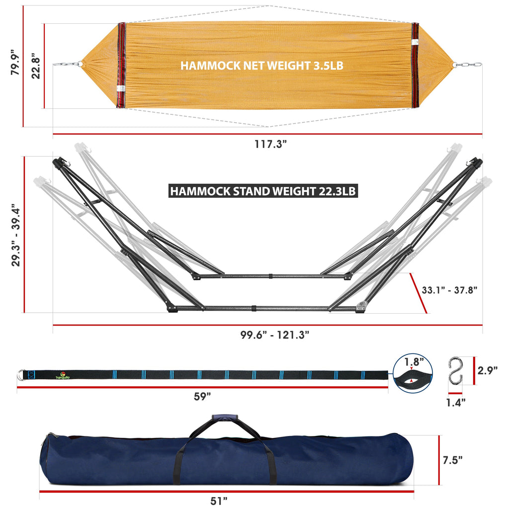 Tranquillo Comfort Set Original Hammock Stand for Ultimate Relaxation