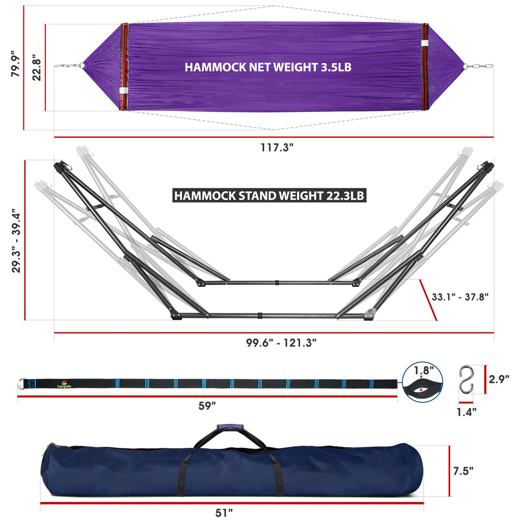 Tranquillo Comfort Set Original Hammock Stand for Ultimate Relaxation