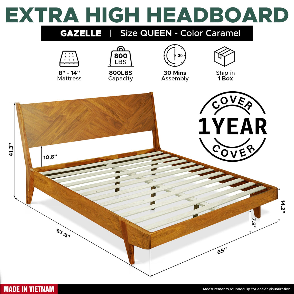 Gazelle Platform Bed Frame With Headboard