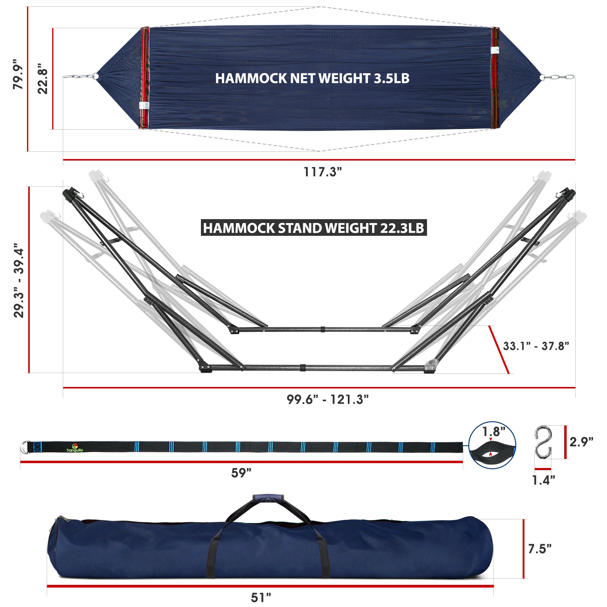 Tranquillo Comfort Set Original Hammock Stand for Ultimate Relaxation