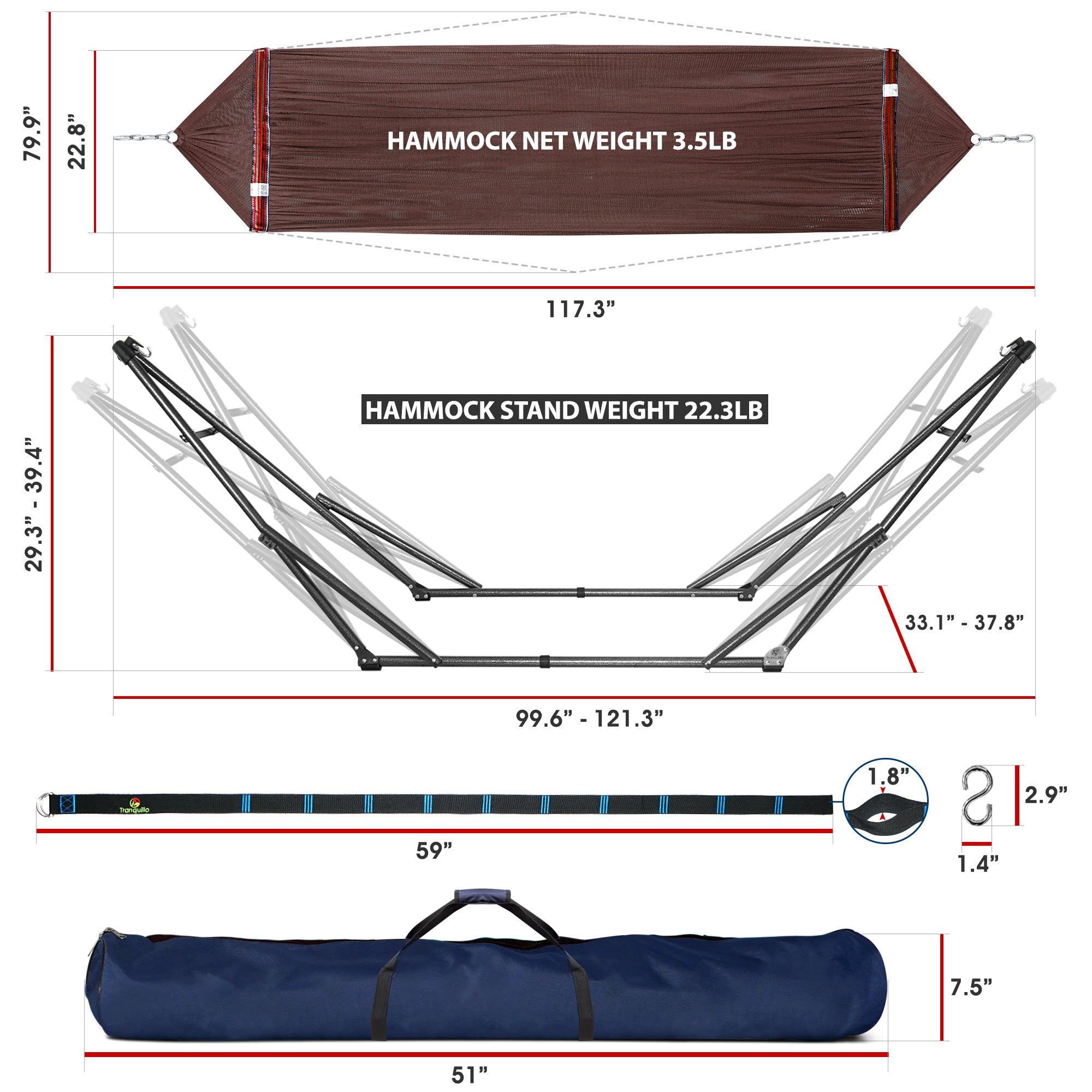Tranquillo Comfort Set Original Hammock Stand for Ultimate Relaxation