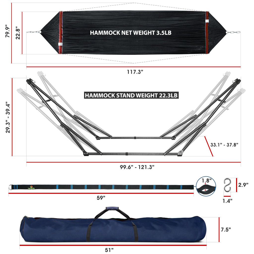 Tranquillo Comfort Set Original Hammock Stand for Ultimate Relaxation