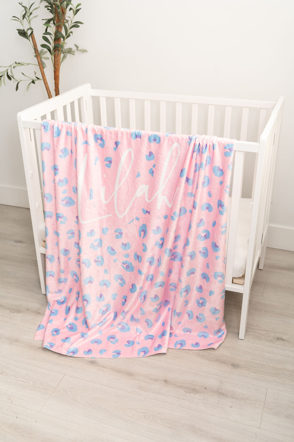Lillian Leopard Personalized Minky Blanket