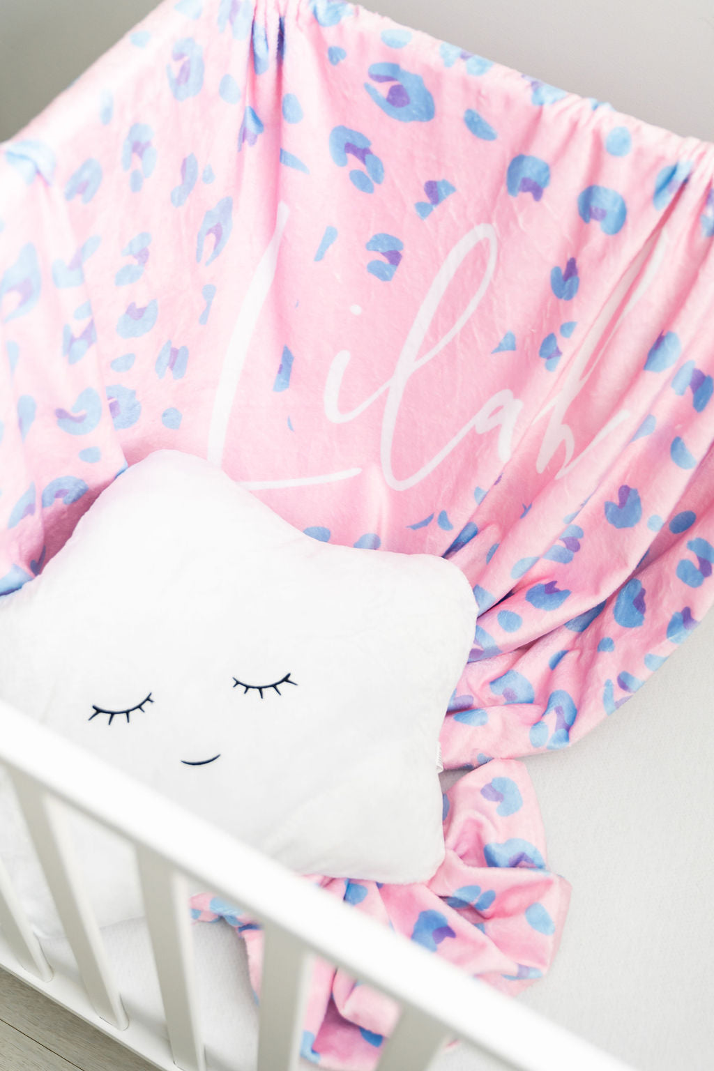Lillian Leopard Personalized Minky Blanket