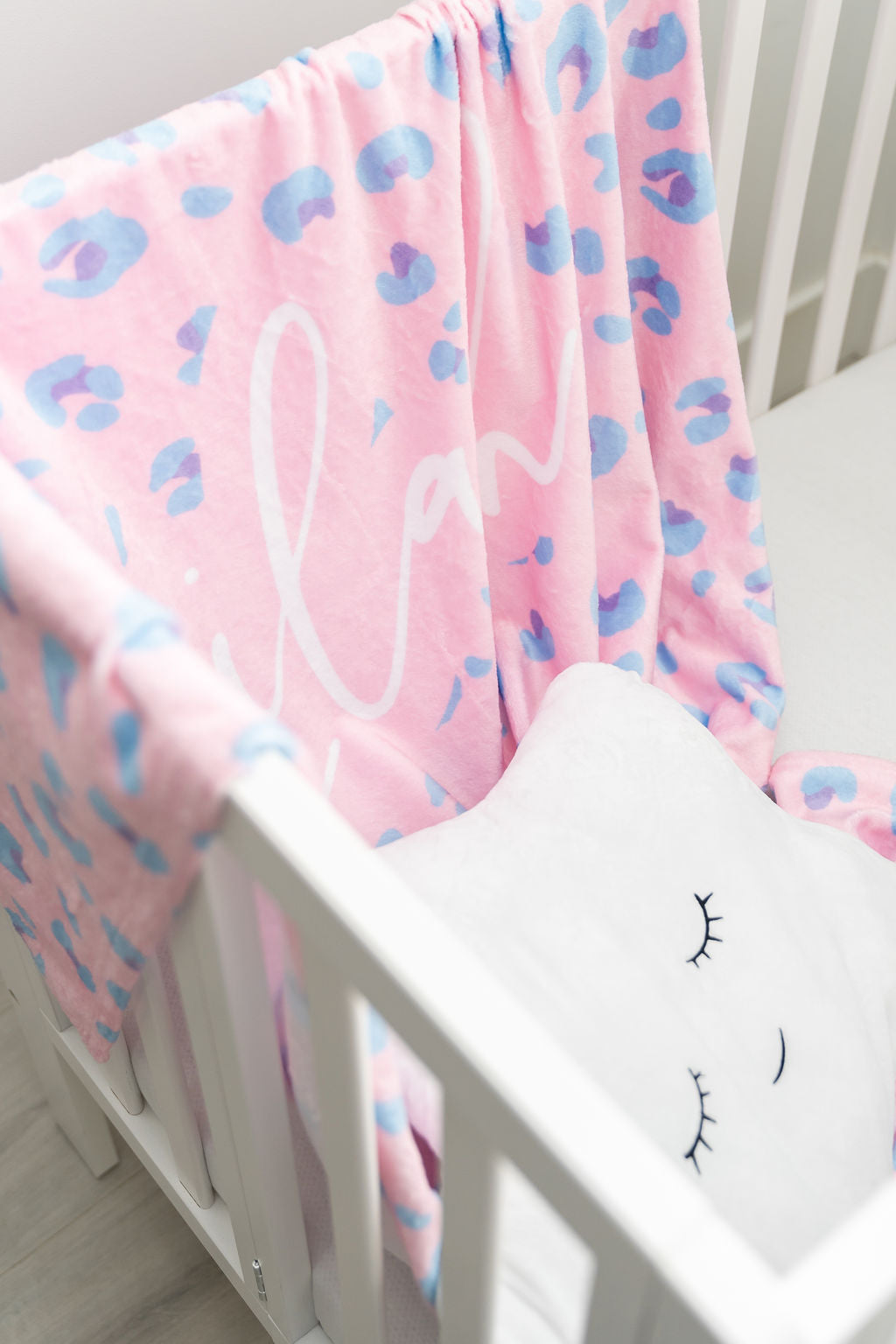 Lillian Leopard Personalized Minky Blanket