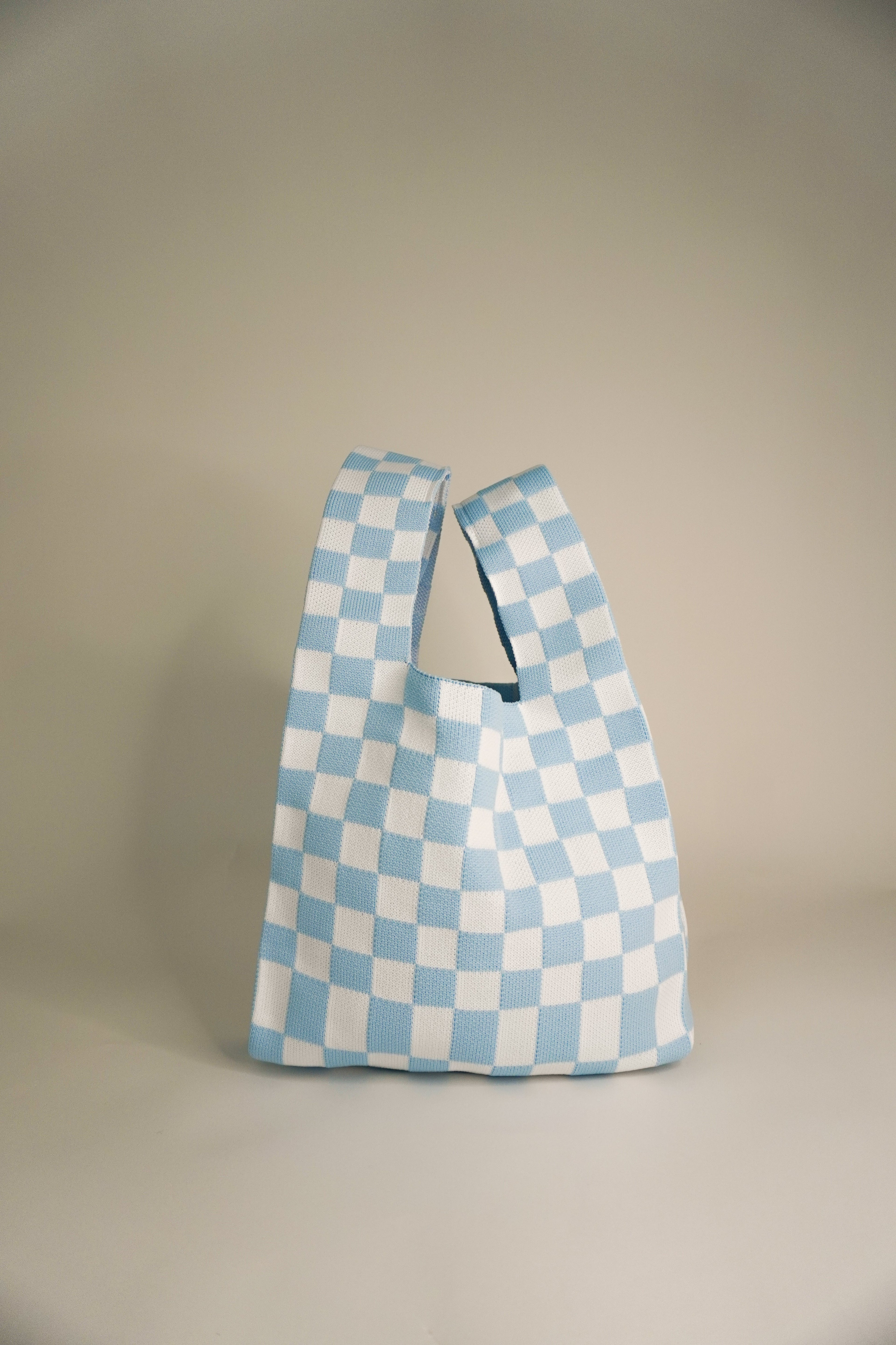Classic Checkered Blue Handbag