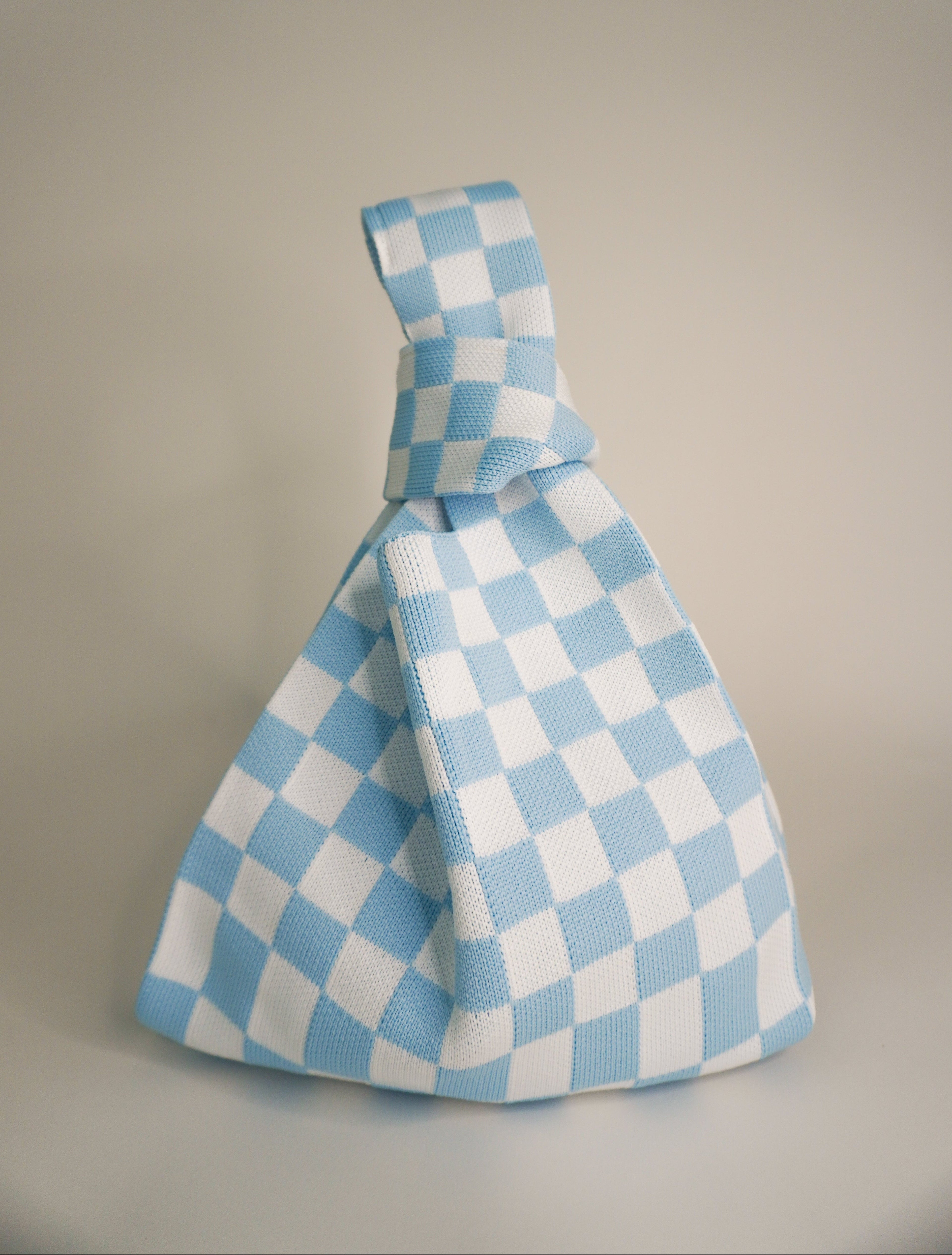 Classic Checkered Blue Handbag