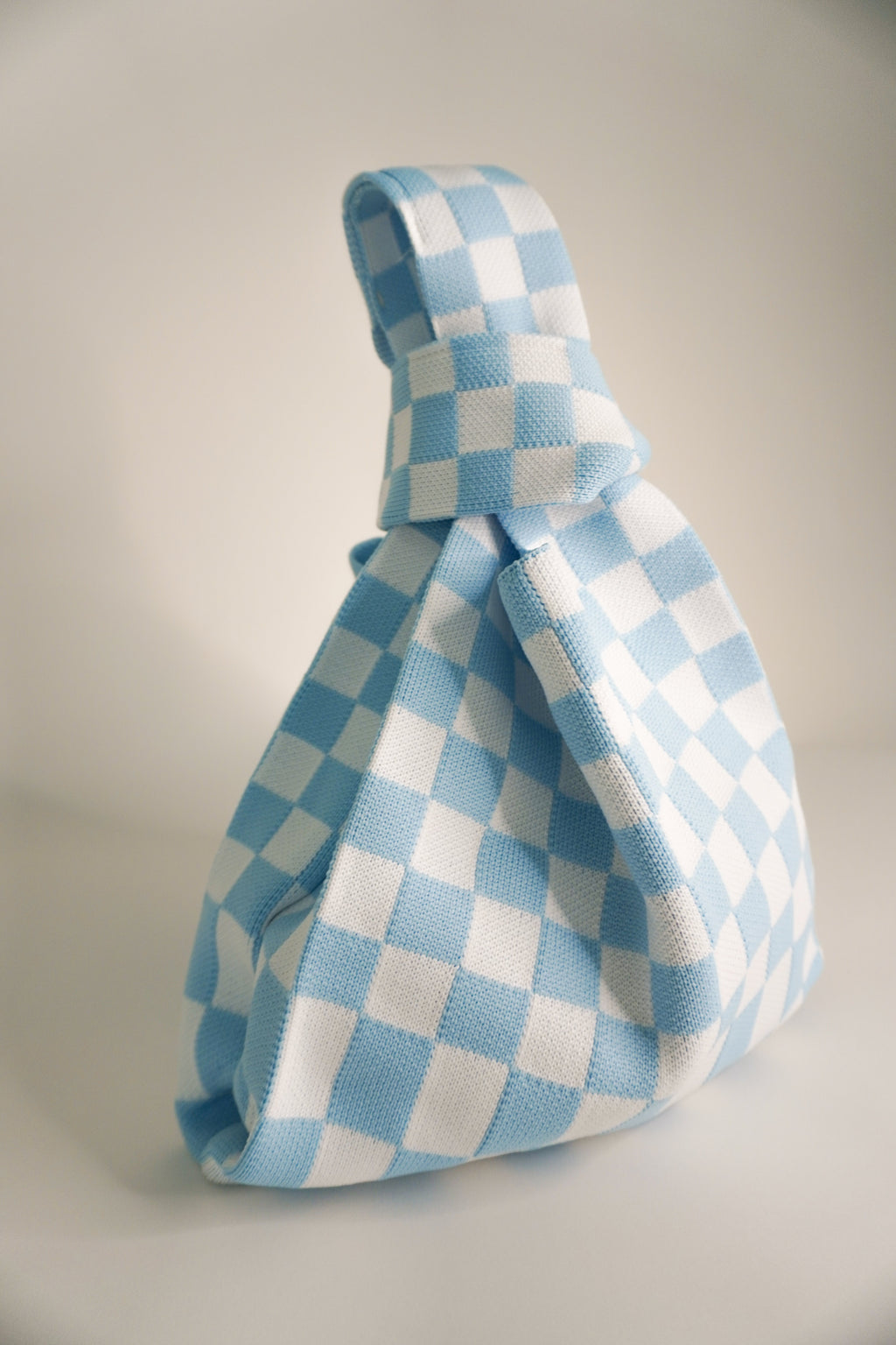 Classic Checkered Blue Handbag