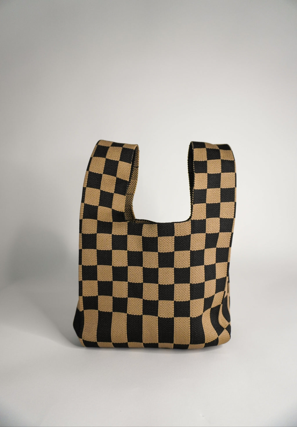 Classic Checkered Brown Handbag