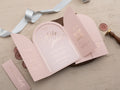 Blush Pink Arch Acrylic Wedding Invitation with Rose Gold Foil