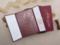 Burgundy Gold Foil Wedding Invitation with Wax Seal & RSVP QR