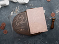 Blush Pink Acrylic Wedding Invitation with Rose Gold Foil