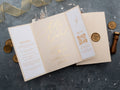 Acrylic Ivory Wedding Invitation with Gold Foil & Wax Seal