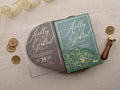 Emerald Green & Gold Acrylic Wedding Invitation with Sleeve