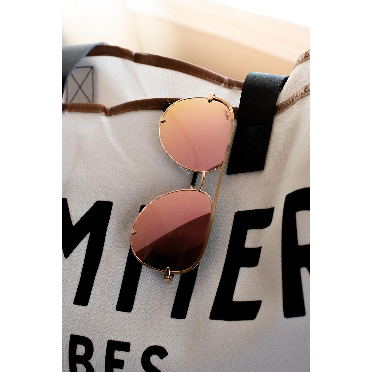 Pink/Gold - High Quality Unisex Aviator Sunglasses