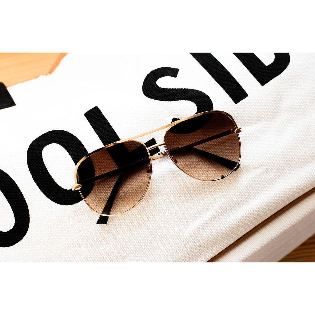 Gold / Caramel Tea - High Quality Unisex Aviator Sunglasses