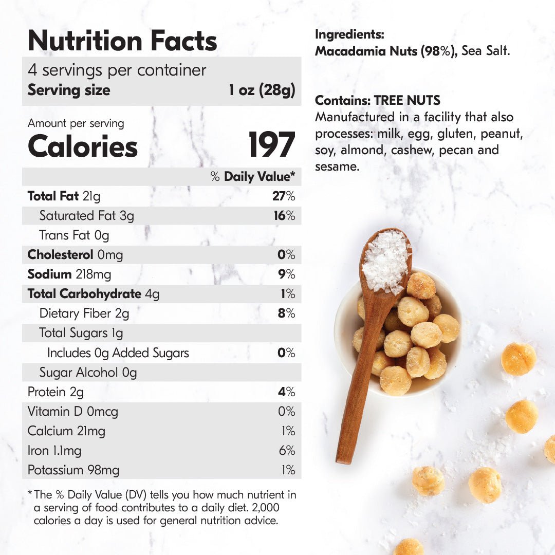 Dry Roasted Macadamia Nuts with Namibian Sea Salt (4oz x 6 Bags)