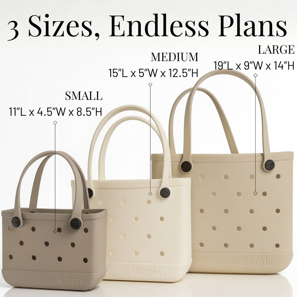 Rubber Tote Bag Set of 3 (XL/M/S) – Stylish Beige Tones EVA Bags, Great Value