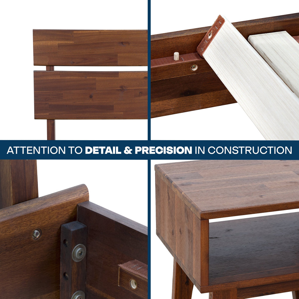 [Buy 1 Get 1] Aurora Solid Wood Bed Frame & Nightstand