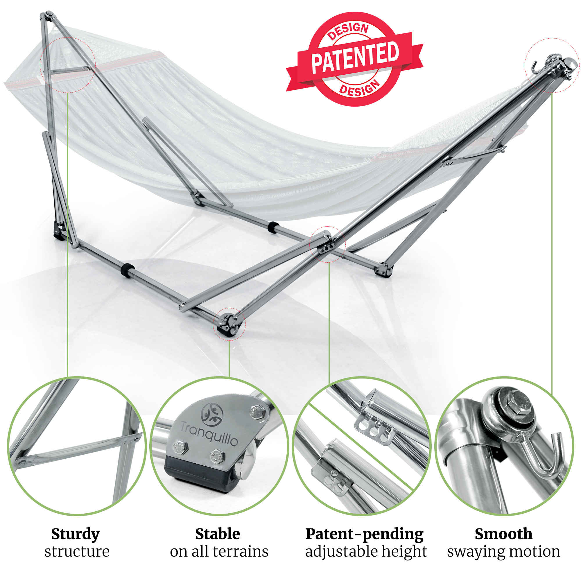 Tranquillo Universal Stainless Steel Hammock Stand for Ultimate Relaxation