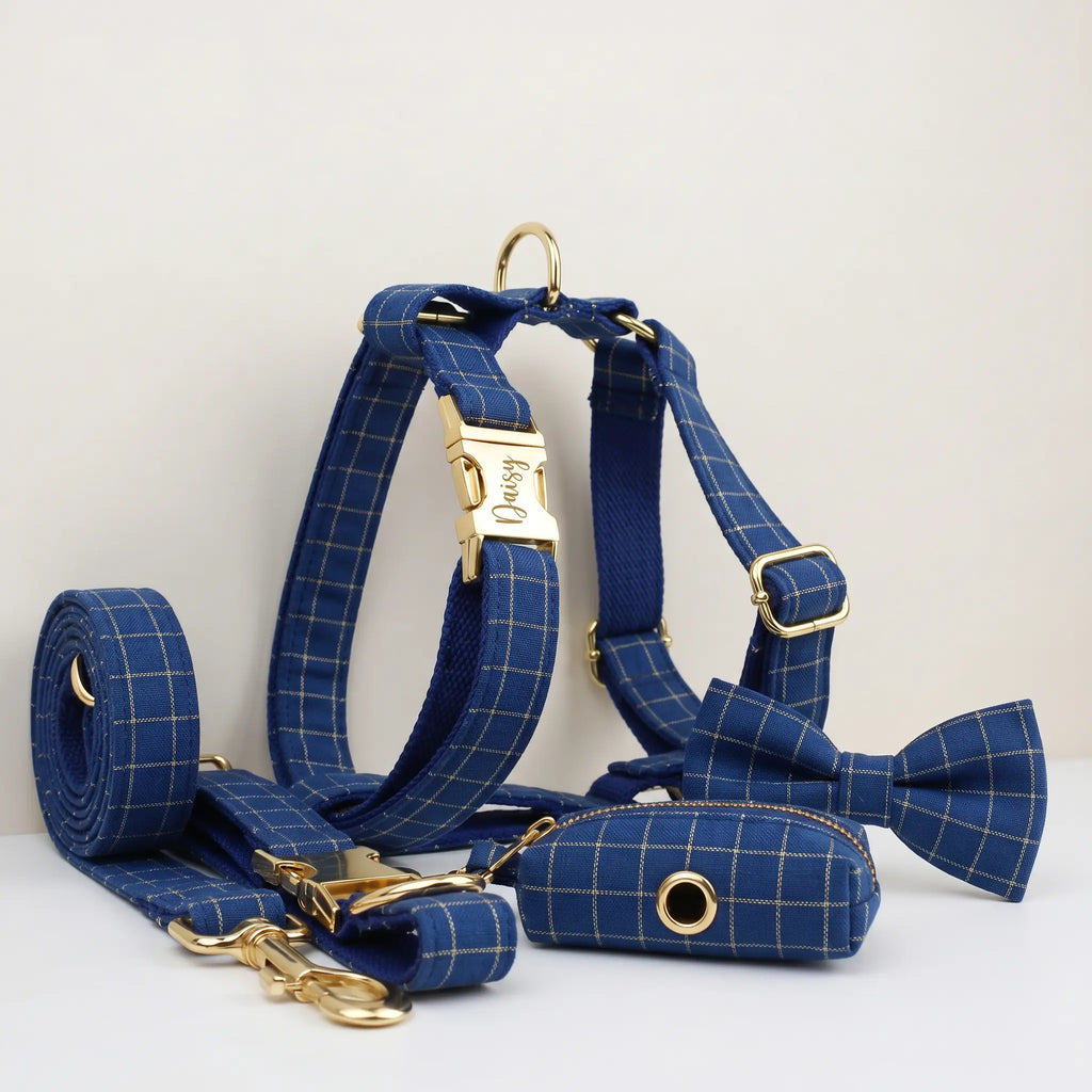 Plaid Dark Blue Set