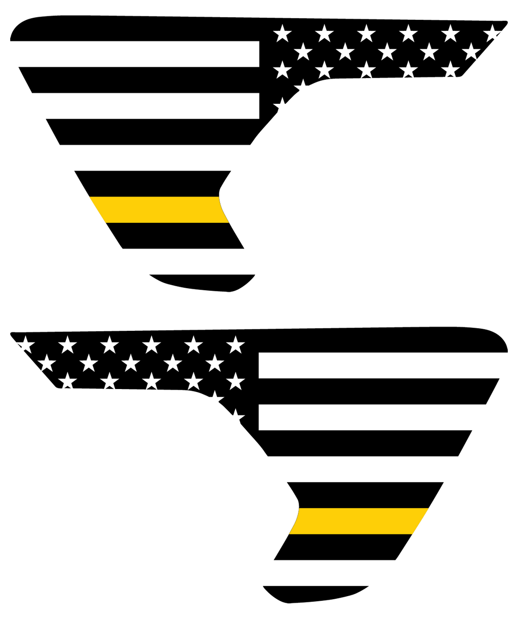 Thin Yellow Line Flag Vent Decals