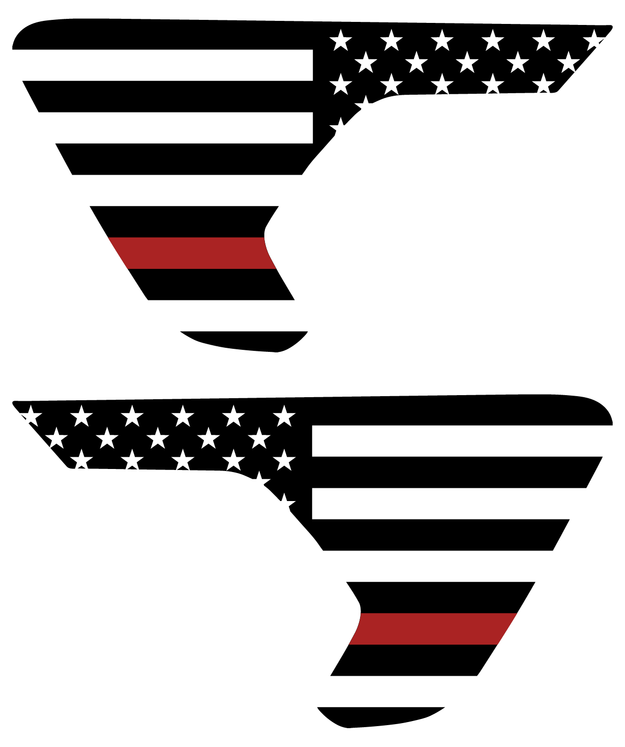 Thin Red Line Flag Vent Decals