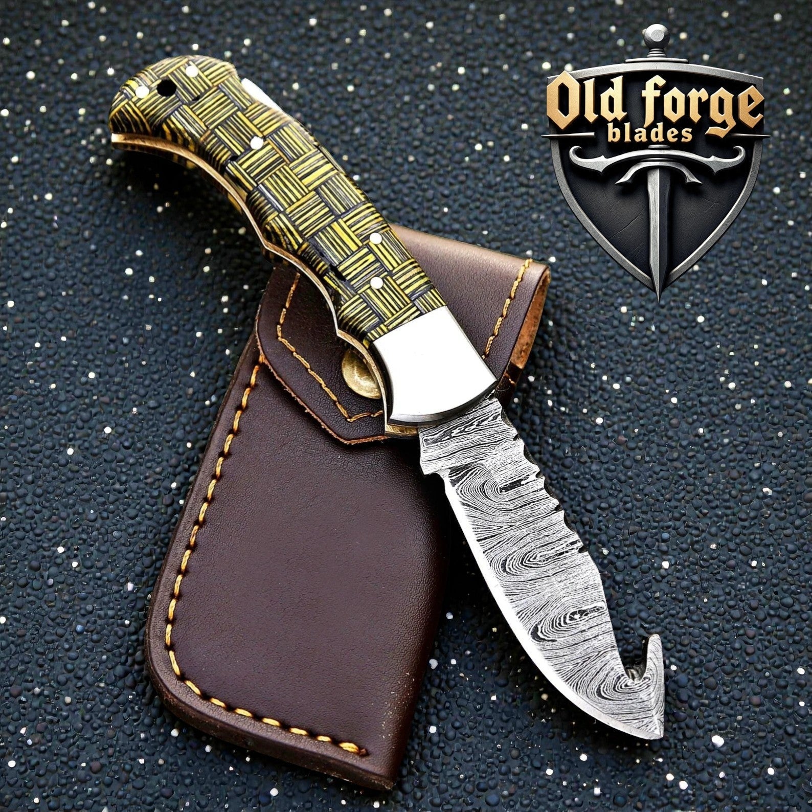 Premium 3 Inch Damascus Pocket Knife – Wood Handle Back Lock