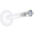 Solid 14K White Gold 1.5mm Genuine Diamond Bioplast Push in Monroe