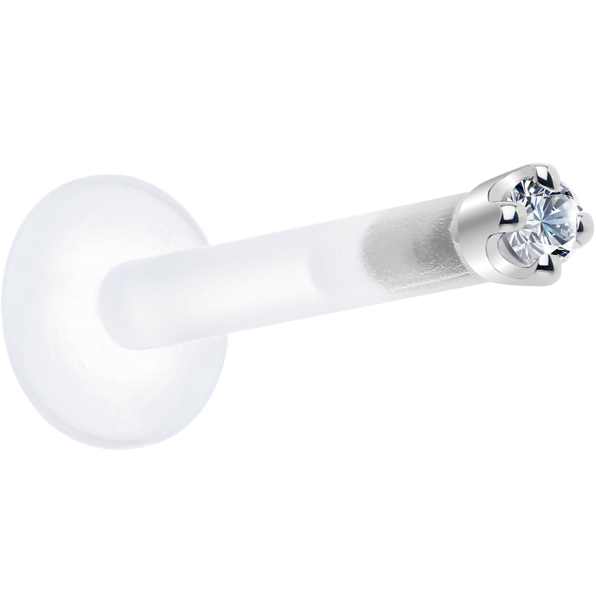 Solid 14K White Gold 1.5mm Genuine Diamond Bioplast Push in Monroe