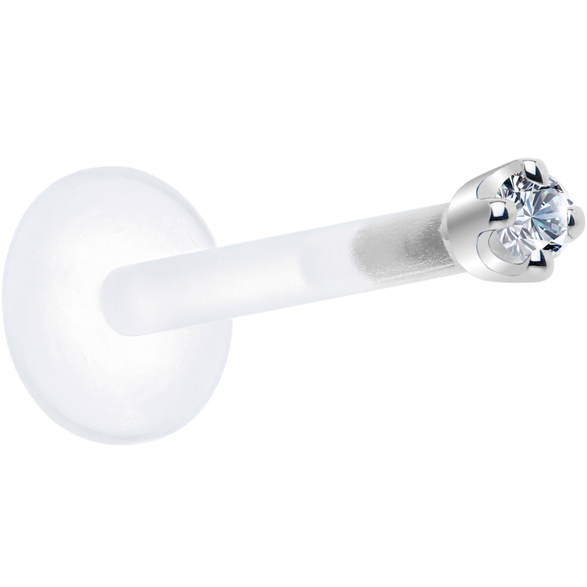 Solid 14K White Gold 1.5mm Genuine Diamond Bioplast Push in Monroe