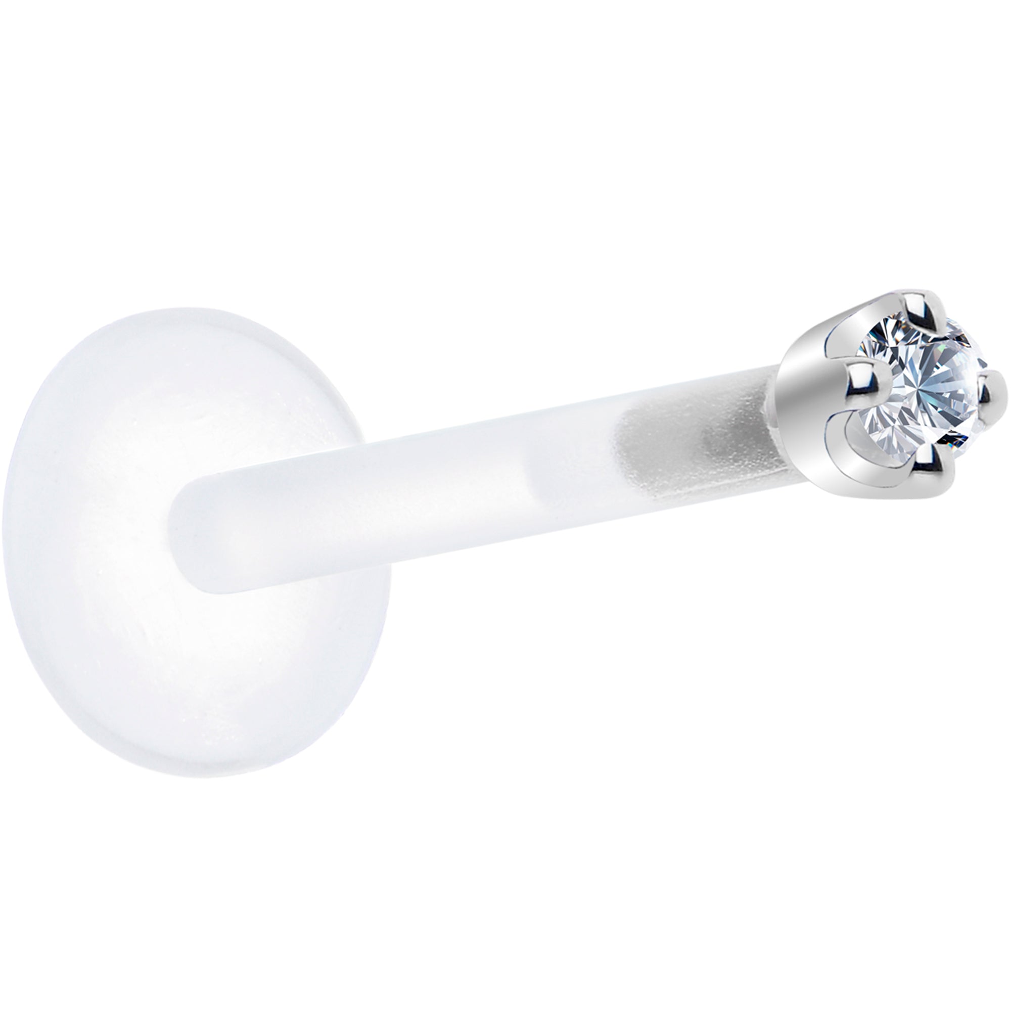 Solid 14K White Gold 1.5mm Genuine Diamond Bioplast Push in Monroe