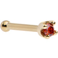 Solid 18K Yellow Gold 1.5mm Genuine Red Diamond Nose Ring