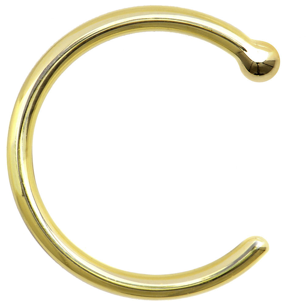 18G 3/8 Solid 18K Yellow Gold Nose Hoop